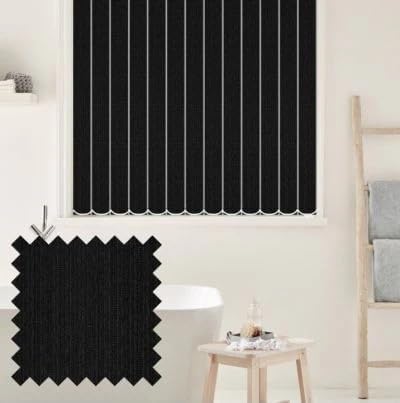 Premium Made to Measure Custom Vertical Blinds - Stripe - Complete Set with Vertical Blind Slats & Rail (Upto 150cm Wide X Upto 130cm Drop)