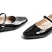 Cusolemore Mary Jane Shoes for Women with Arch Support and Hidden Wedge Heel, Black Patent Flats for Women, Squre Toe Mary Jane Flats, Comfortable Dress Shoes Size 9