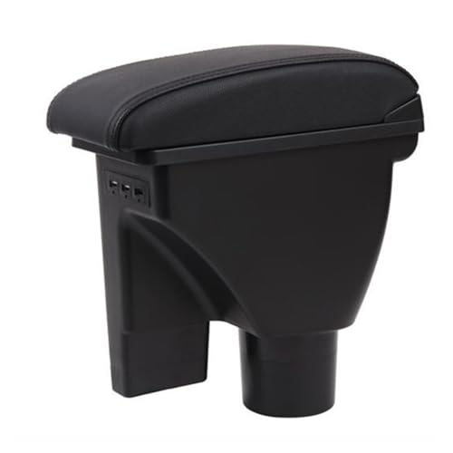 Boîte de Rangement Accoudoir Central Universel Hyundai Getz Cuir Artificiel Double Couche USB