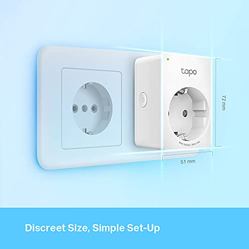 Tapo Prise Connectée WiFi, Suivi de consommation, 16A Type F, compatible avec Alexa et Google Home, Contrôler le radiateur, le chauffage, Économie d'énergie, Commande vocale, Tapo P110(1-pack)
