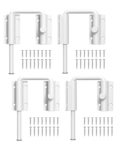 Mixizigoz Sliding Door Lock, Anti-Lift for Patio Screen Door White, 4 PCS