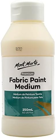 Mont Marte Fabric Paint Medium Premium (8.5 US fl.oz), Textile Medium For Fabric Painting, Easy to Use, Prevents Flaking, Ideal for Clothes and Fabric Accessories, Homewares and More