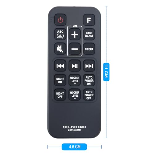 Image of AKB74815371 Replace Remote Control fit for LG Sound Bar Speaker System SJ3 SJ4 SPJ4B-W SK4D SL3D SPH4B-W Soundbar SPJ4BW SPH4BW