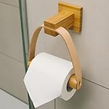 SYRINK Toilettenpapierhalter Holz Bambus, Klopapierhalter ohne Bohren, klorollenhalter ohne Bohren Toilettenpapier Halter, Toilettenrollenhalter, toilettenpapierhalter ohne Bohren Toilet Paper Holder