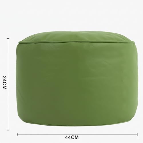 Image of Premium Faux Leather Footstool /Footrest /Pouffe | EPS Beans Filled | Ready to Use | Soft Cushioned Ottoman | Durable Leatherette Finish | Living Room, Bedroom & Office Color- (Green)