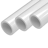 FORMUFIT PVC Pipe, 1' Size, (1.315' Actual OD) Sch 40 Furniture Grade, White (40'L x 3-Pack) DIY Structural for Greenhouse, Garden, Dog Agility and Maker Projects - P001FGP-WH-40x3