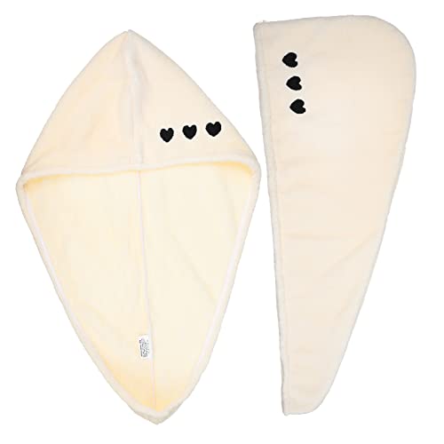 SHERCHPRY 2Pcs Fleece Hair Towels Quick Drying Hair Wraps for Women Super Absorbent Shower Caps Comfortable Hair Turbans with Button Design for Facials Showers
