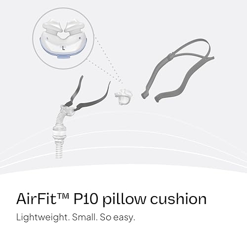 Image of Resmed AirFit P10 Nasal Pillow Cushion - CPAP Mask Accessories Replacement - Soft Lightweight Silicone - Dual Wall - Large