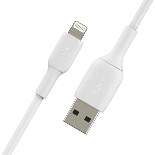 Belkin Câble Lightning (Câble Boost Charge Lightning vers USB pour iPhone, iPad, AirPods ; câble de recharge certifié MFi pour iPhone ; Blanc, 2 m)
