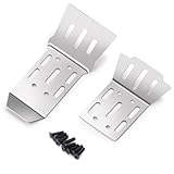 LSG Chassis Armor Guard Plate for 1/18 Arrma Granite Grom, Stainless Steel Front and Rear Skid Plate RC Chassis Armor Protection Plate Upgrade Parts