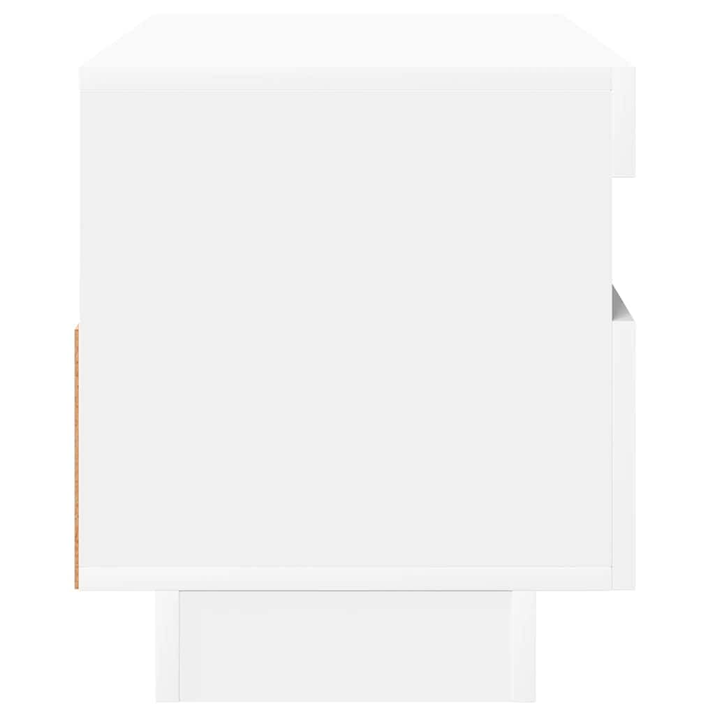 vidaXL Meuble TV avec lumières LED Blanc 80x35x40 cm