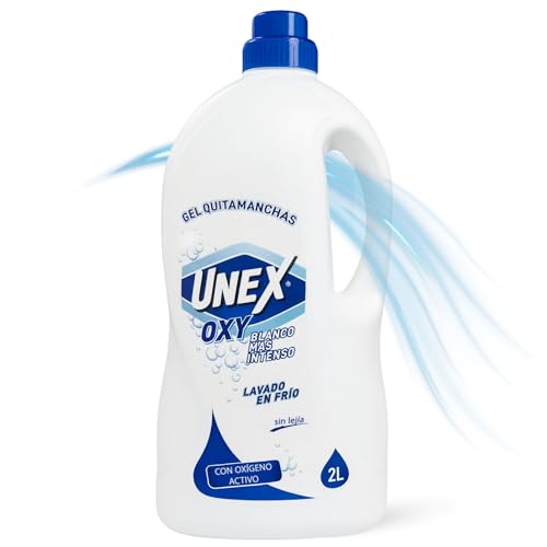 Activador del lavado Ropa Blanca, Quita las manchas, Gel Quitamanchas, Con Oxigeno Activo, Especial lavado a mano o máquina como complemento del detergente, Eficaz en agua fria, 1 Botella de 2 Litros