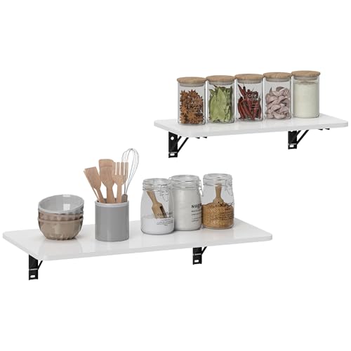 HOMCOM Juego de 2 Mesas Plegables de Pared