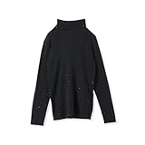 [Viaggio Blu] [ビアッジョブルー] スパンコールリブタートルニット≪手洗い可能≫ ブラック M