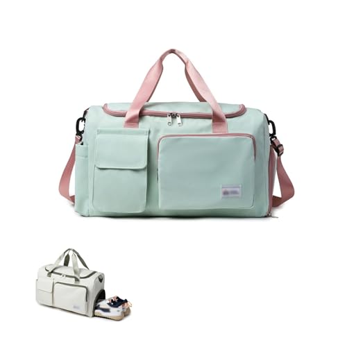 Garment Bags for Travel, Carry on Bags for Airplanes Women, Luggage Bags for Travel with Shoe Compartment, Weekender Bag, Men Gym Bag(Light Green)