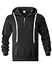 EndoraDore Mens Hoodies Quarter Zip Up Casual Long Sleeve Winter Fleece Sweatshirts For Men Black 2XL #2