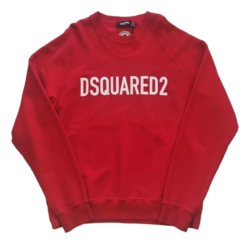 DSQUARED2 felpa girocollo in cotone uomo S71GU0527 rosso Tg.XL