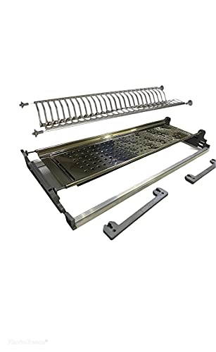 Alfredo Calandrelli Escurreplatos empotrable con marco de acero inoxidable de 76 cm para armarios de 80 cm