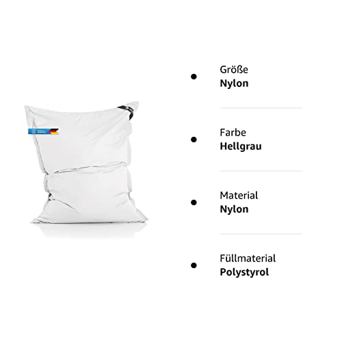 Original LAZY BAG Sitzsack XXL 360L Riesensitzsack 180x140cm (Hellgrau) - 9