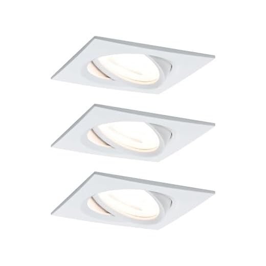 Paulmann Einbauleuchte LED Nova eckig 6,5W GU10 Weiß IP23 sprühwassergeschützt 3er-Set schwenkbar 3-Stufen-Dimmbar