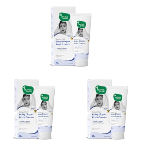 Image of Mother Sparsh Natural Care Baby Diaper Rash Cream-50g | Diaper Rash Cream for Babies with Chamomile, Shea Butter & Zinc Oxide | Protects & Soothes Newborn Sensitive Skin (Pack of 3)