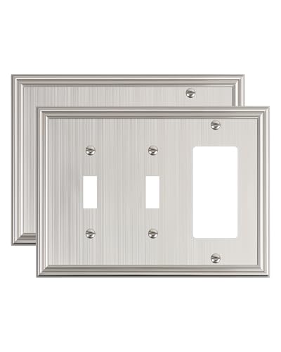 2-Pack Zinc Alloy Combo Double Toggle/Single Decorator Outlet Cover Plate