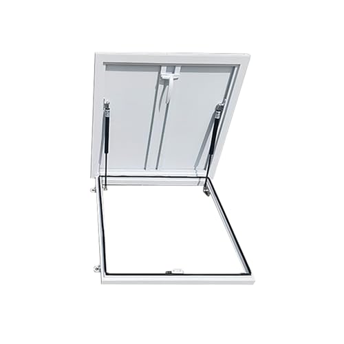 BAYTEWJX Escotilla Grande de Acceso al Techo Acero Galvanizado Trampilla de Techo Soporte de Varilla Hidráulica para Invernaderos Techos.(ID95x95cm)