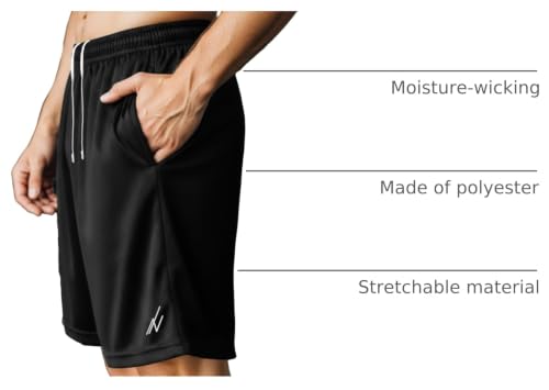 Multipack Breathable Mesh Mens Athletic Shorts, Large, Black/Army Green by NY Threads - Used condition - US$11.69
