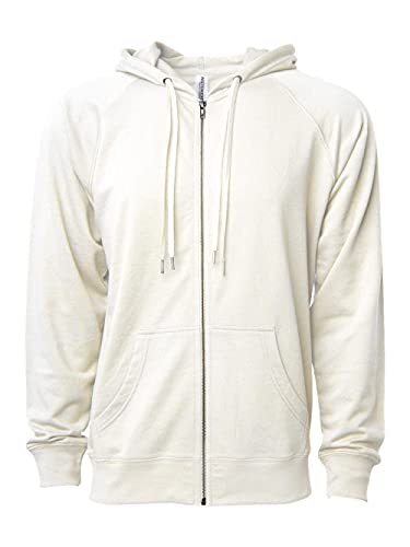 Independent Trading Co. - Icon Lightweight Loopback Terry Full-Zip Hooded Sweatshirt - SS1000Z - L - Bone
