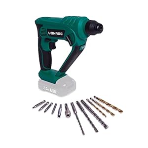 VONROC Accu boorhamer – VPower 20V – Excl. Accu en lader – 1.3 Joule – SDS-plus – Incl. accessoires en toolbag