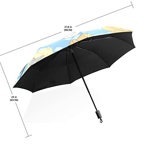 Parapluie de voyage chat mignon compact et léger pour le sac à dos