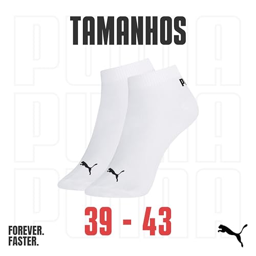 Puma Kit 6 Pares Meias Sapatilha Cano Curto Everyday Esportiva Masculino Adulto, 6 Branca, 39-43