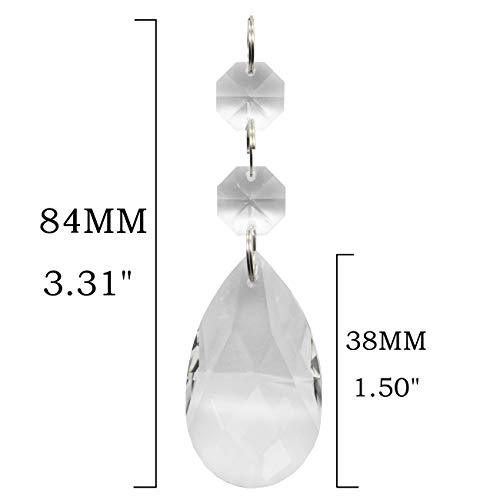 Chandelier Beads 20 Pcs Pendants Teardrop Lamp Chain Crystal Pendants Glass Pendants Beads Christmas Decoration 38Mm #TOP1