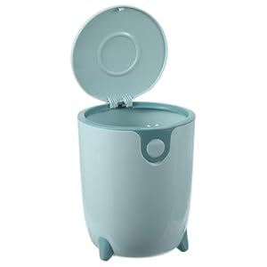 Sourcing Map Mini-Mülleimer mit Deckel Blau