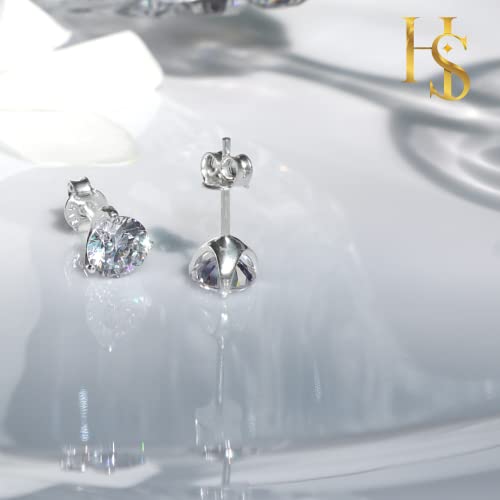 HIGHSPARK 925 Silver "Sparkling Martini" Solitaire Earrings | 92.5 Sterling Silver and Diamond like Brilliance Sparkling Zirconia | Lovely Gift - Image 5