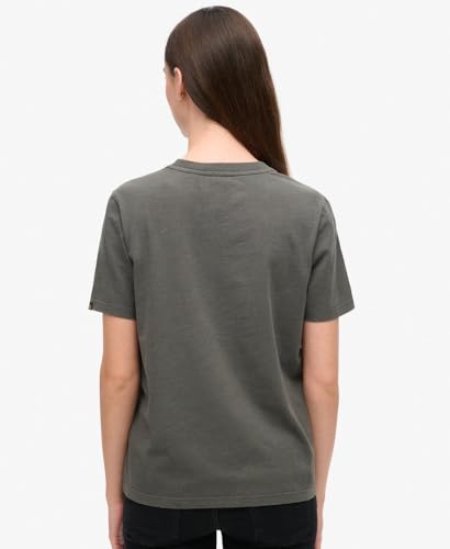 Superdry Para Mujer. W1011403A Camiseta Con Acabado Metalizado Gris (Xs), Casual, AlgodóN, Manga Corta - 4