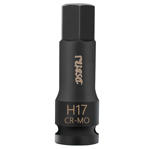 DSBYKJ 17mm Hex Impact Drill Socket Set, H17 1/2-inch Impact Drive Hex Socket, Cr-Mo Steel Hex Extended Adapter (1/2-17mm)