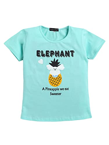 Image of Girls Set of Cotton CartoonPrinted Tshirt Pajama Regular Fit