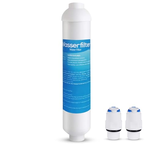 ilauke Filtre à eau de rechange pour réfrigérateur Samsung Aqua Pure Plus LG AEG avec kit de raccordement universel 2 x 1/4