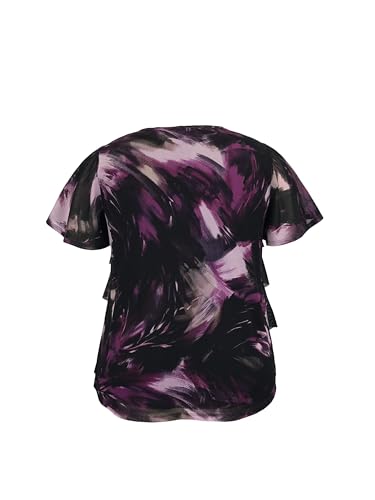 Image of LEEBE Women and Plus Size Printed Mesh Ruffle Top (Small-5X)