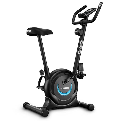 ZIPRO Rower Treningowy z 8 Stopniowym Oporem Magnetycznym, Uchwytem na Telefon, Wyświetlaczem LCD, Regulowanym i Wygodnym Siodełkiem, Lekki Rower Stacjonarny do Treningu Cardio w Domu (One S)