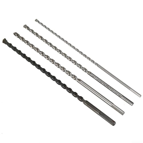 Punta da trapano extra lunga per calcestruzzo con gambo triangolare e punta in carburo, in acciaio legato per trapani a percussione, adatta per calcare e pietra, lunghezza 300 mm (8 x 300 mm)