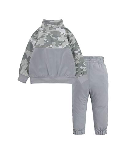 Nike Boy`s Therma Dri Fit Jacket & Pants 2 Piece Set (Light Grey(76H109-G6U)/Volt, 4)2