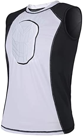 TUOY Padded Sleeveless Shirt Chest Sternum Protector Heart Guard Compression Protective Shirt