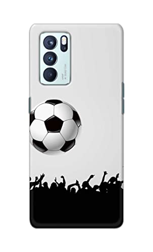 Image of Printed Hard Back Cover Case for Oppo Reno6 Pro 5G Back Cover (Football Icon) -702