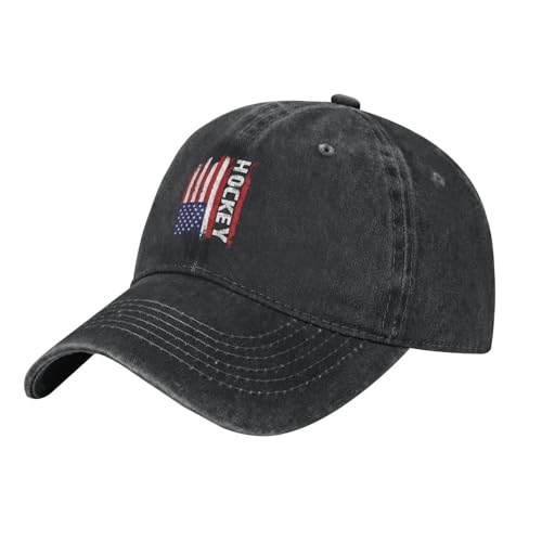 American Flag Hockey Baseball Cap for Men Women Hats Cotton