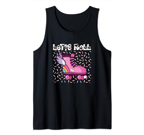 Let's Roll Cute Roller Skater Divertente Pattinaggio Ragazza Canotta