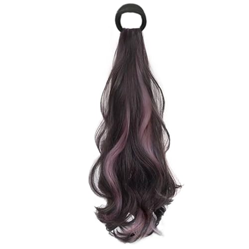 Synthetic Ponytailtail Extensions With Elastic Band Long Wavy Layered Curly