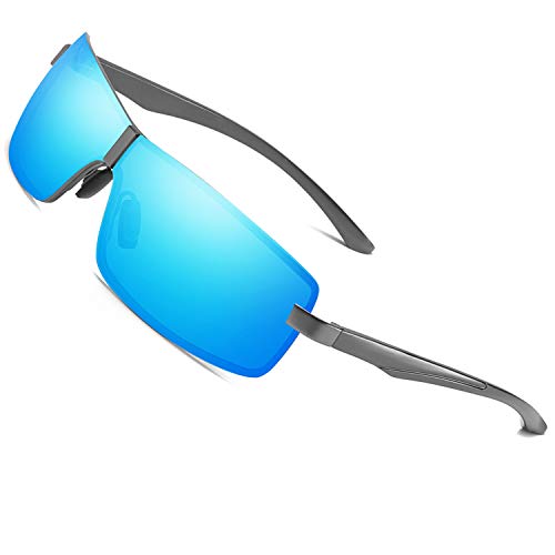 AORON Polarisierte Sonnenbrille Herren Sportbrille Fahrerbrille UV400 Brille mit Federscharnier für (Blau) Cover