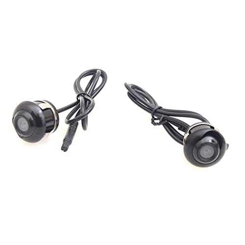 E-KYLIN Vehicle Car Auto Side View Camera, 360 Degree Angle Adjustable Side Mirror Flush Mount Camera, Mirror Image w/o Grid Lines, 22.5mm Hole Saw - Pack of 2